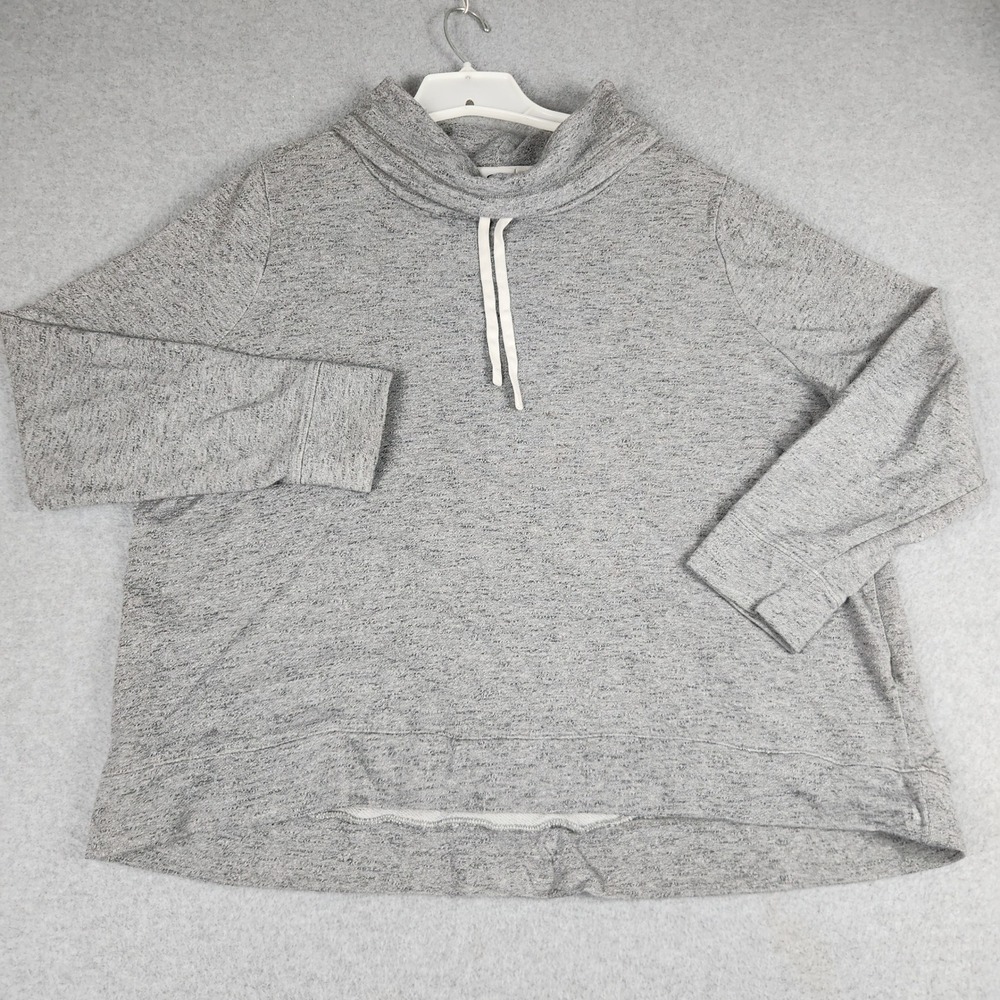 Old Navy Sweatshirt Womens XXL Gray Heathered Long Sleeve Cowl Neck Pullover